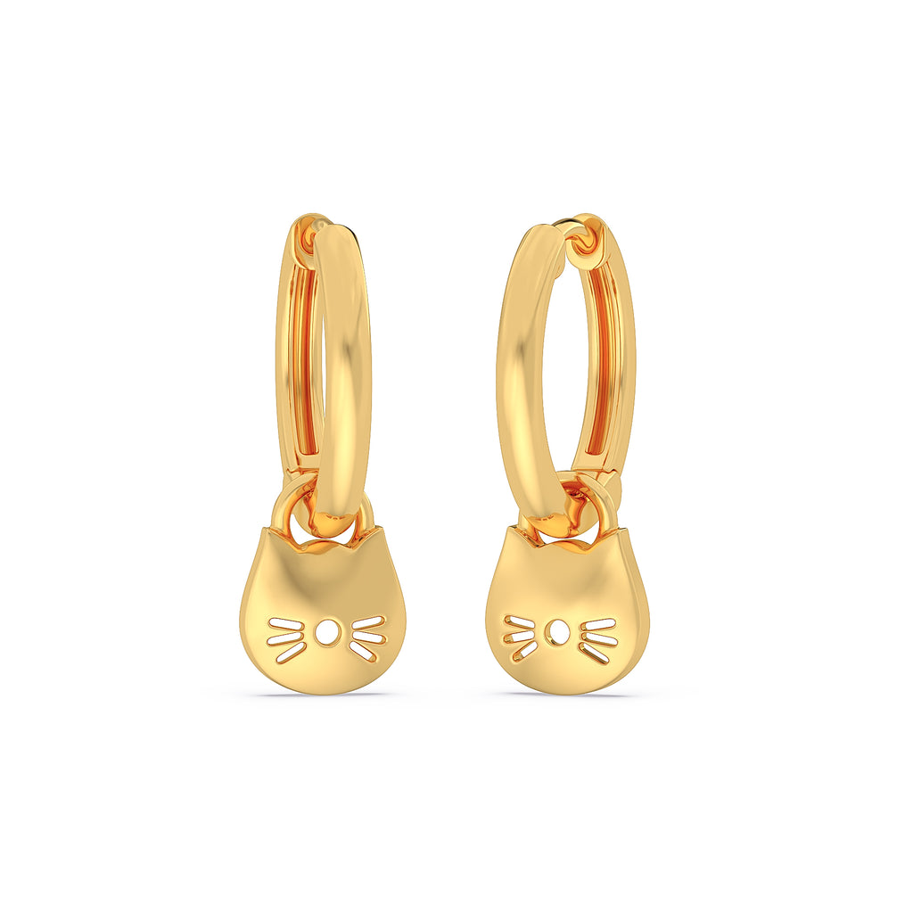 Cat Hoop Earrings