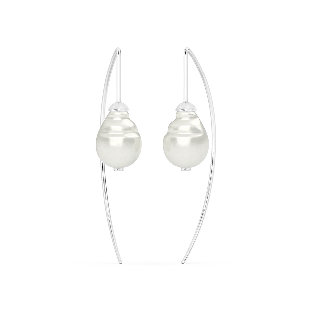 Baroque Pearl Needle Earrings