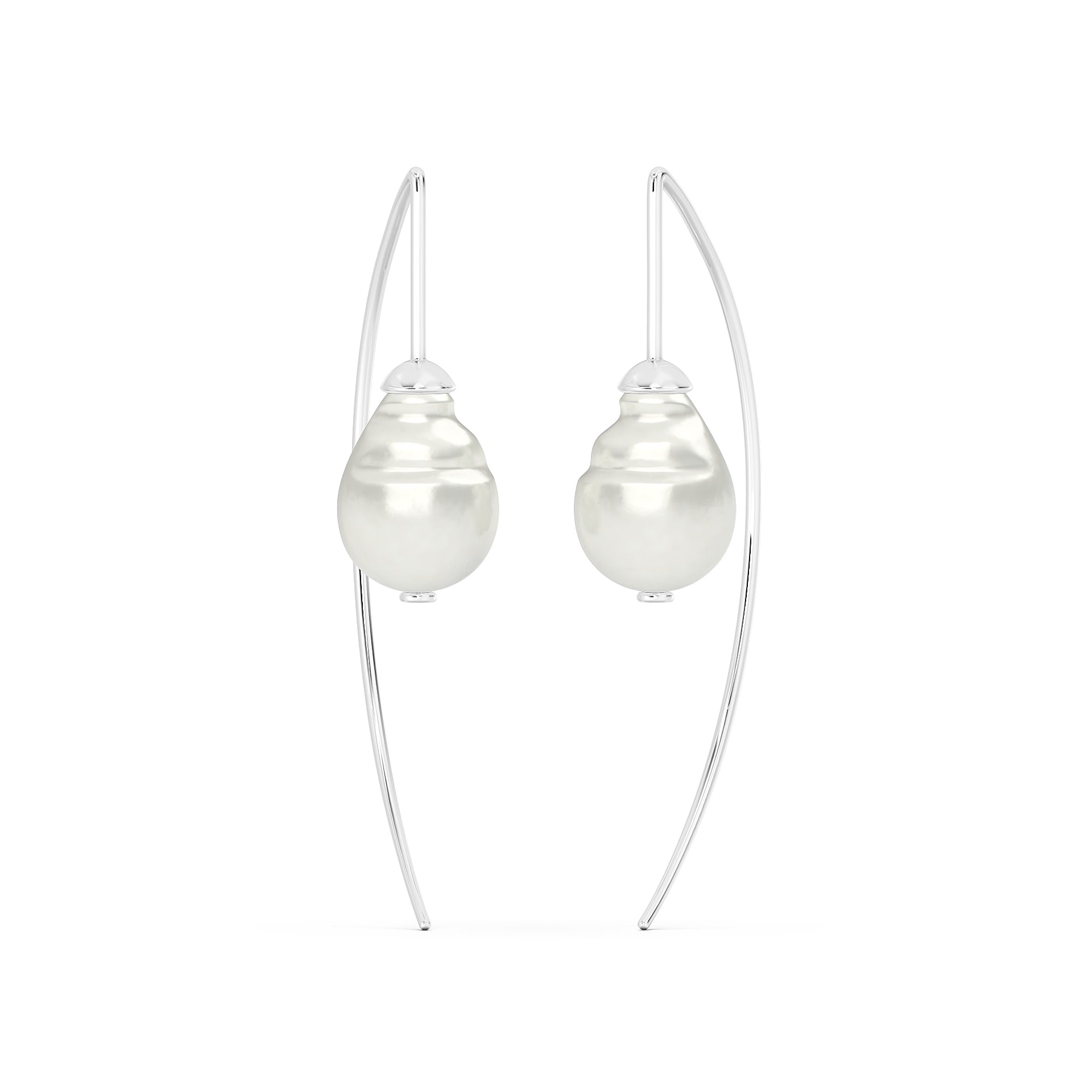 Baroque Pearl Needle Earrings