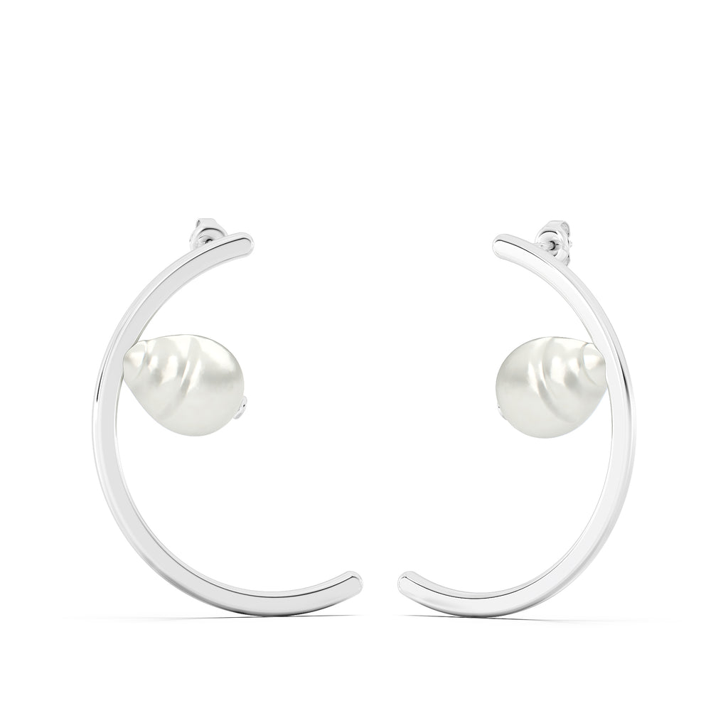 Cresent Baroque Pearl Earring