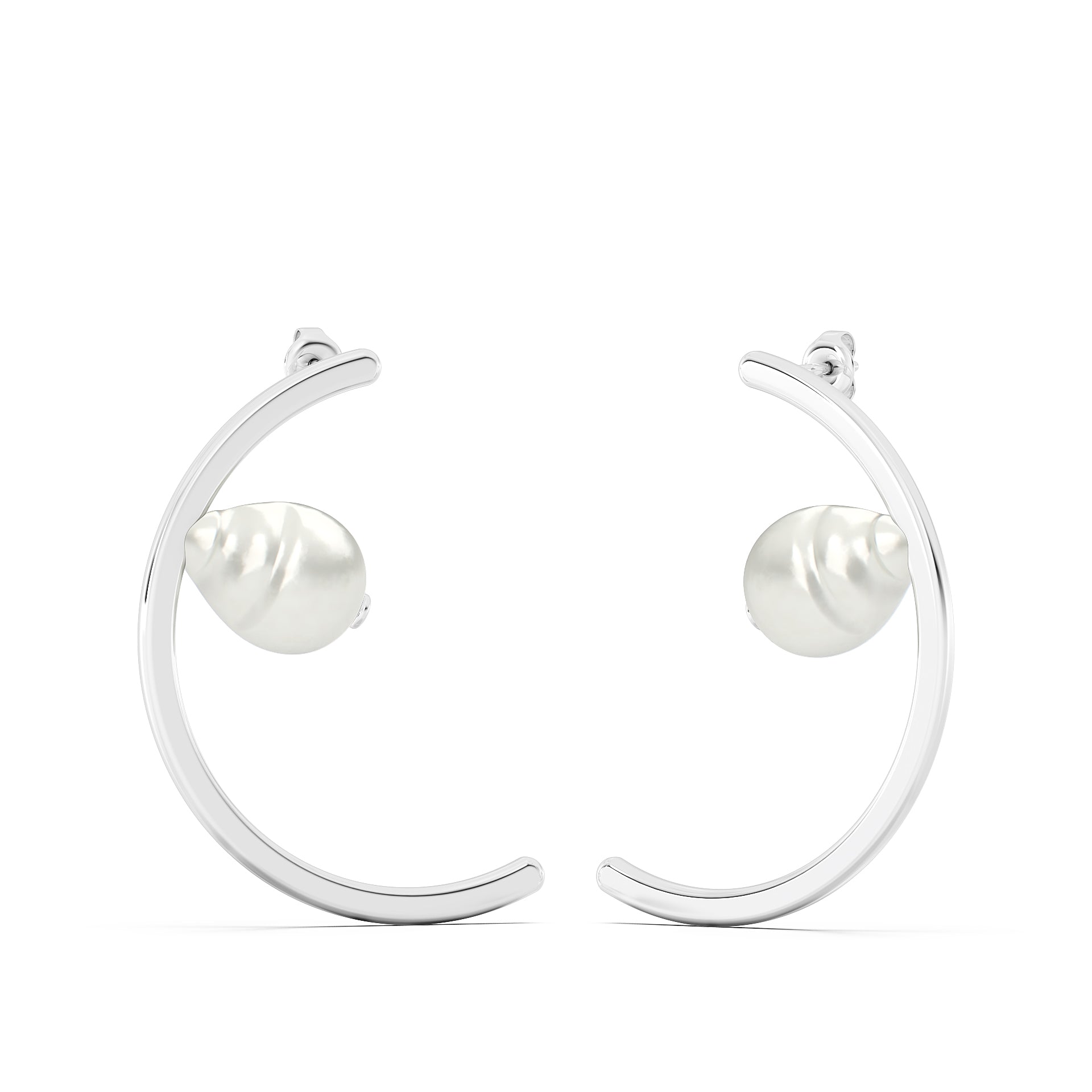Cresent Baroque Pearl Earring