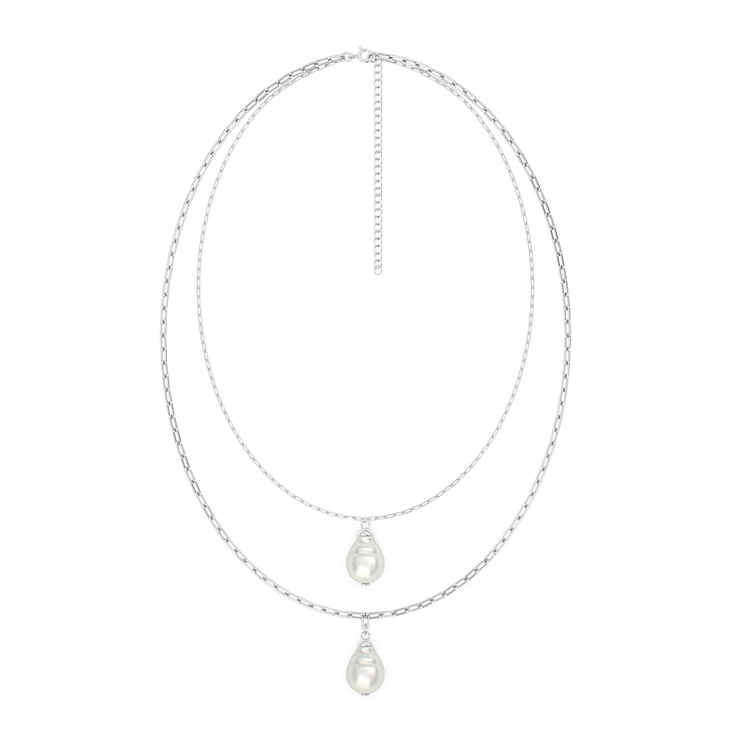 Baroque Pearl Double Chain Necklace
