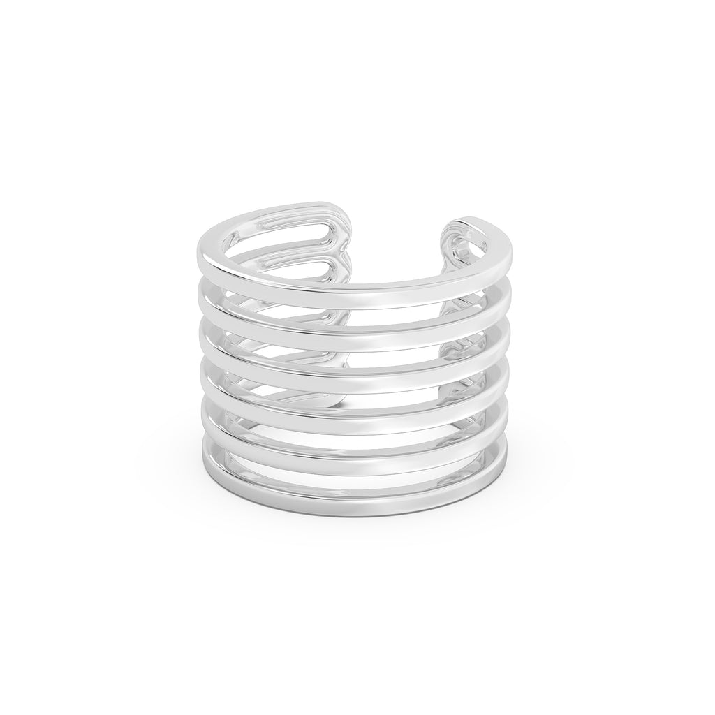 Stacked Midi Ring - 925 Silver Multi Row Band