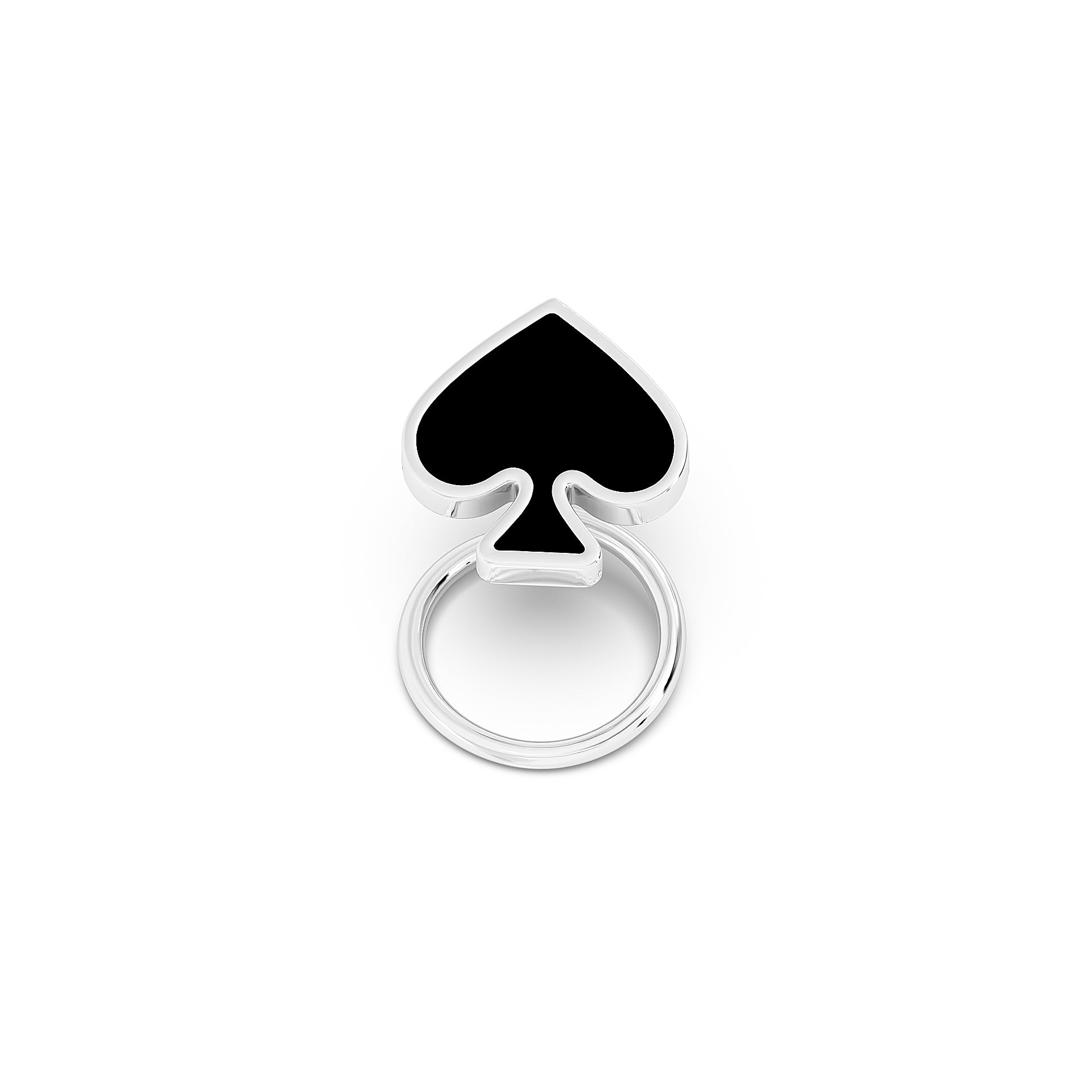 Spade 925 Silver Nose Pin - Black Enamel Playing Card Nosepin