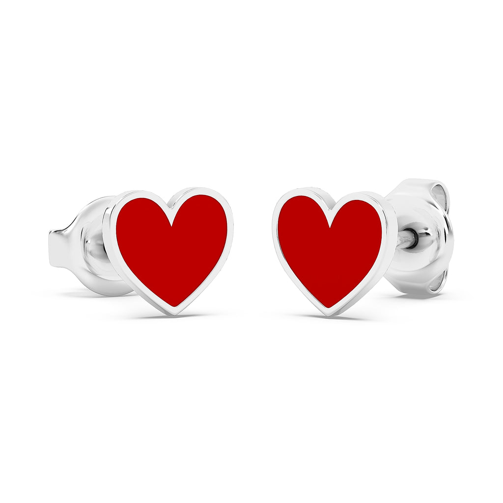 Red Heart Stud Earrings