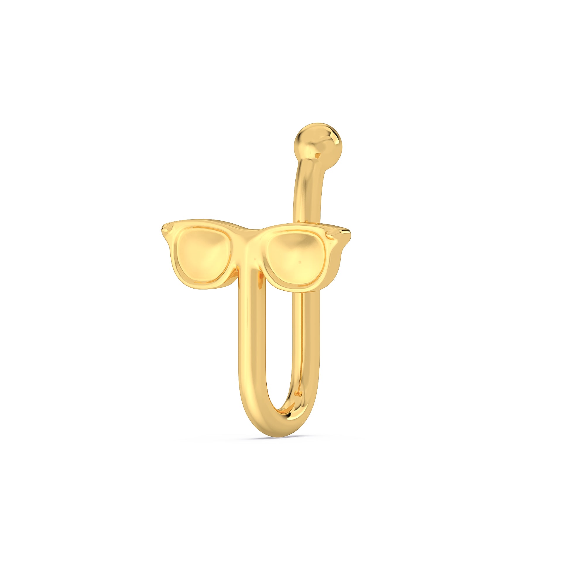 Spectacle 925 Silver Nose Pin - Glasses Frame Bookworm Nosepin