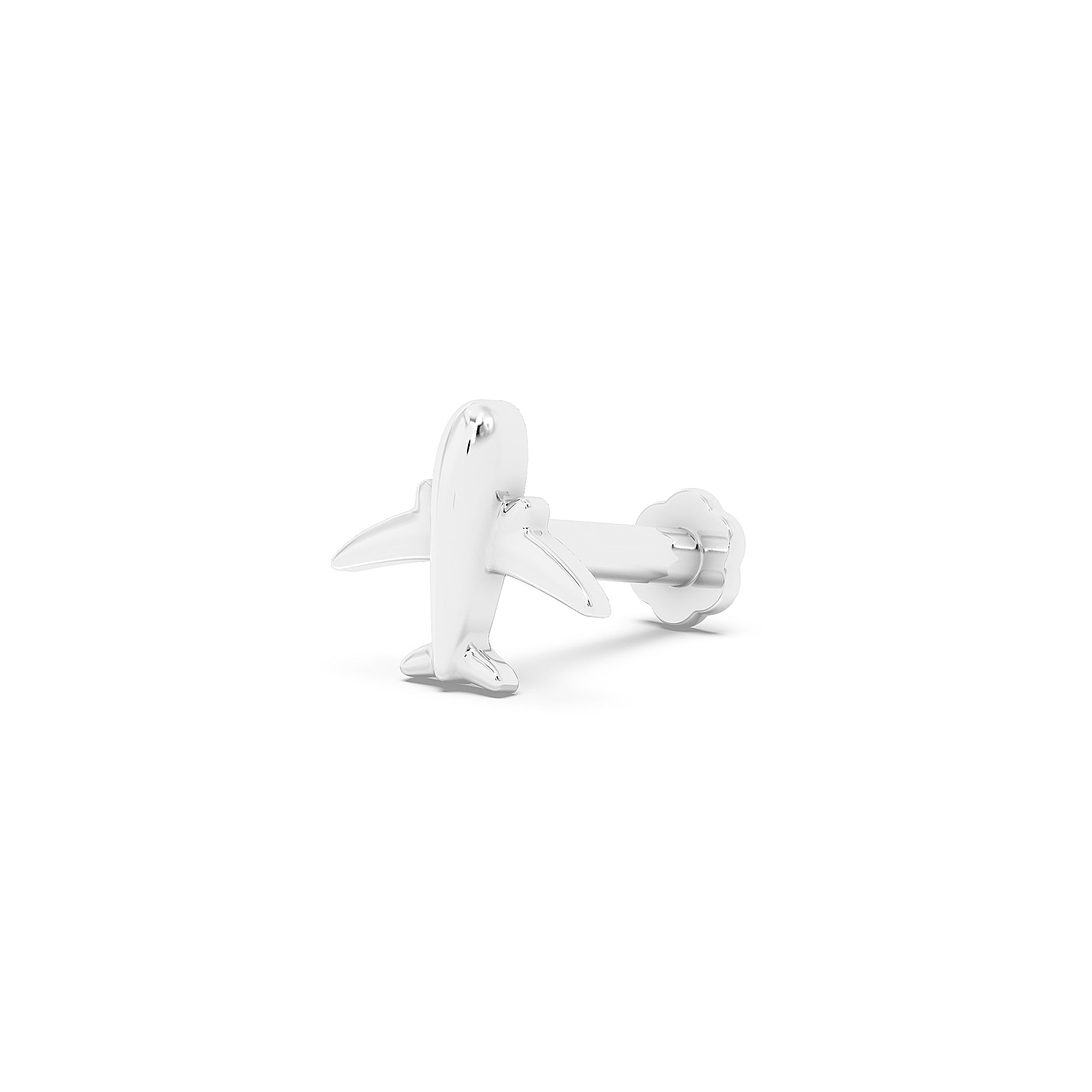 Airplane 925 Silver Nose Pin - Travel Aviation Jet Setter Nosepin