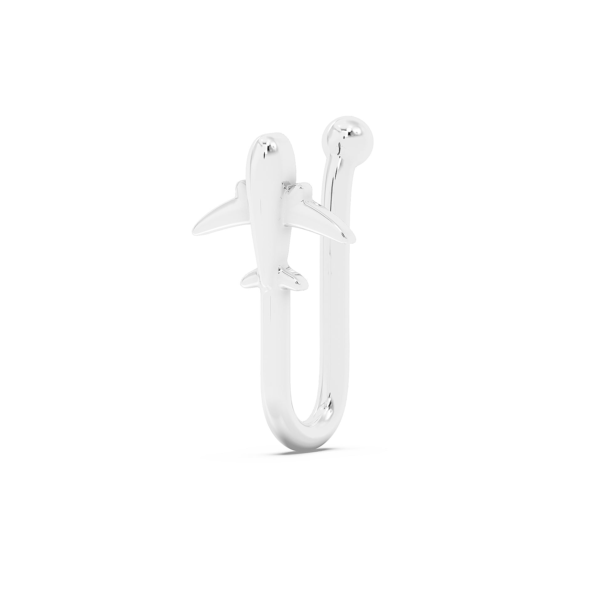 Airplane 925 Silver Nose Pin - Travel Aviation Jet Setter Nosepin