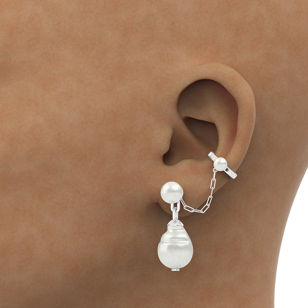 Baroque Pearl Extendable Earring Multiwear
