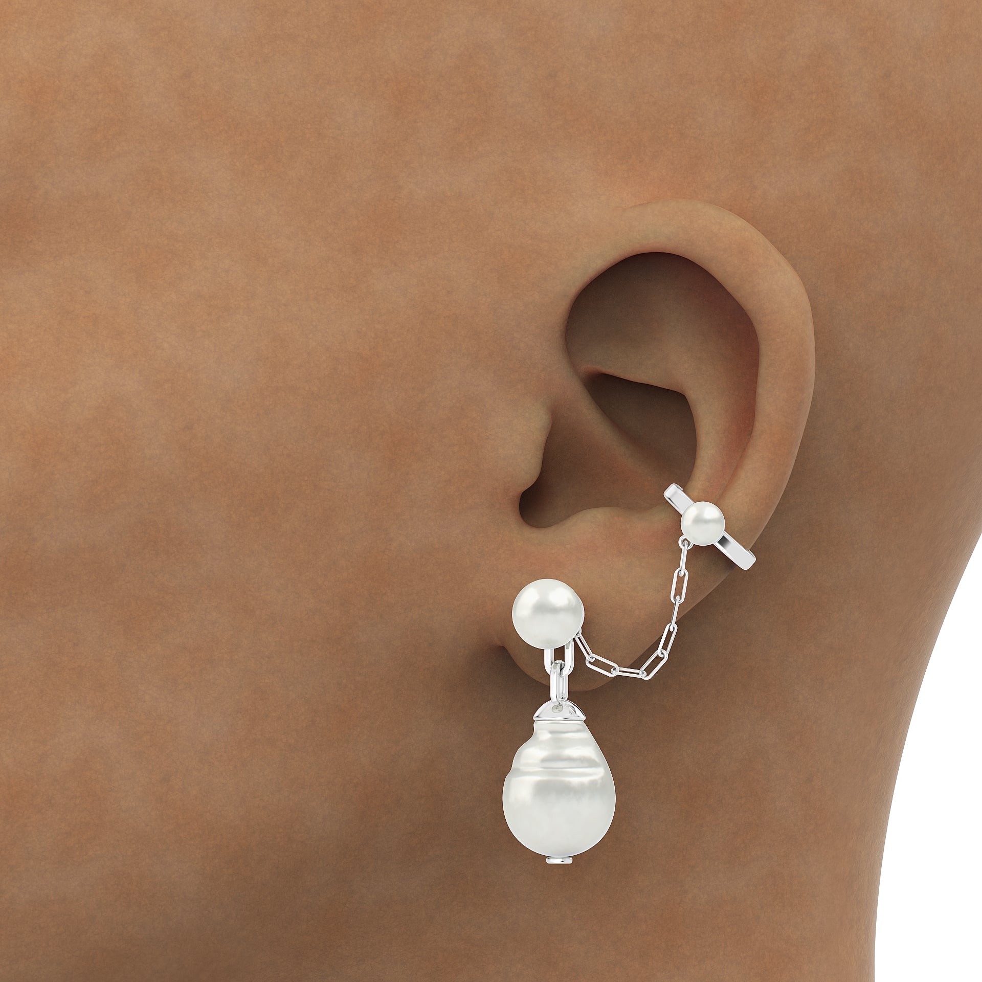 Baroque Pearl Extendable Earring Multiwear