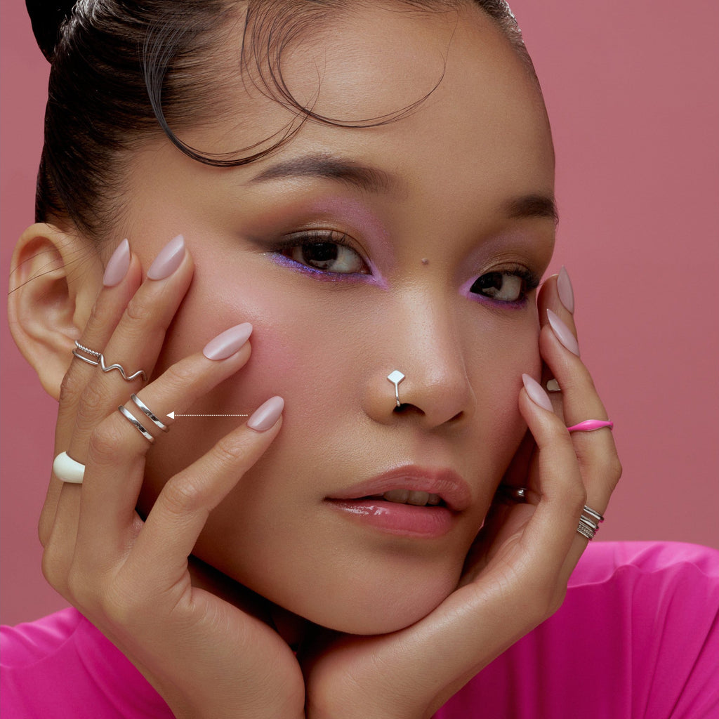 Double Row Midi Ring - 925 Silver Thick Band