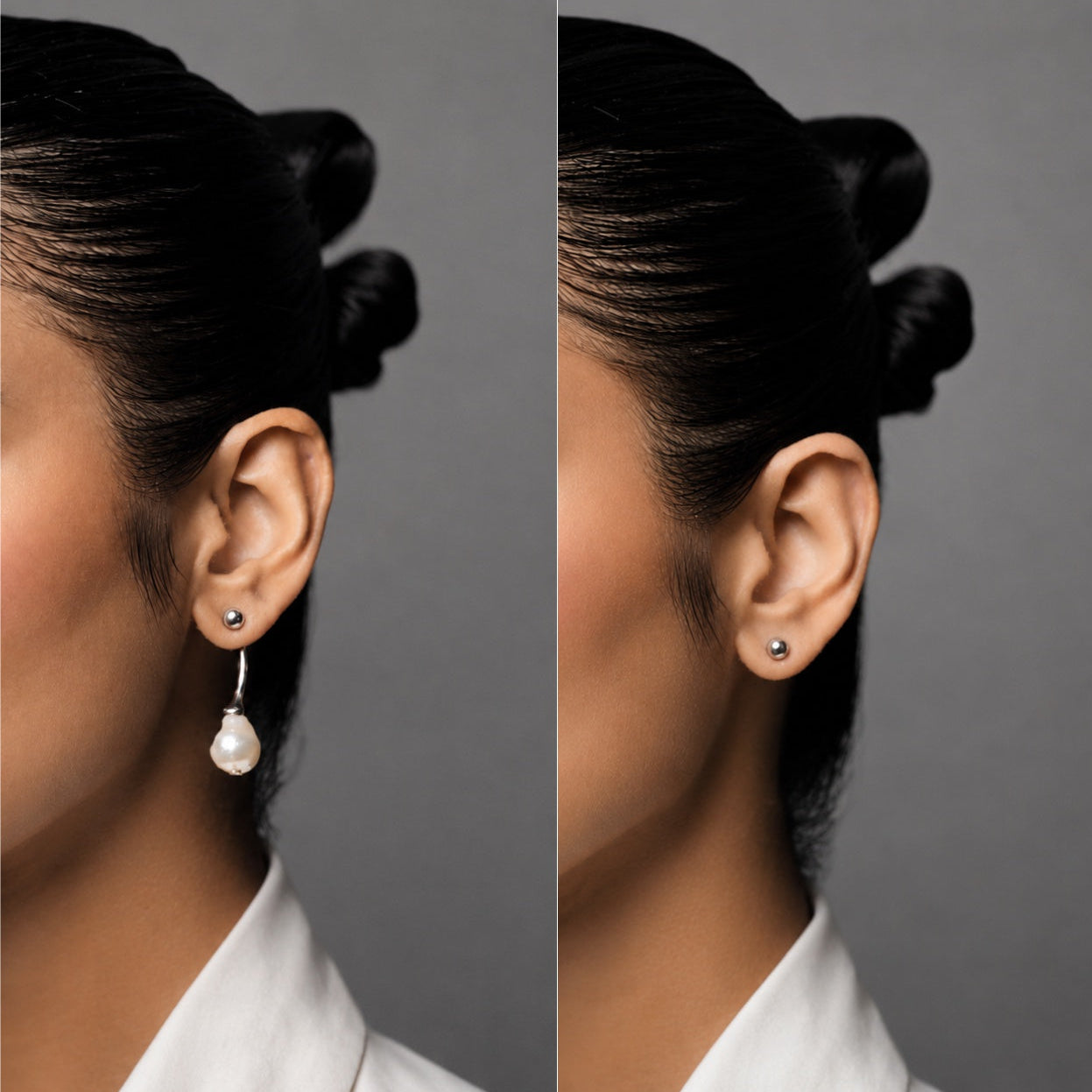 Molten Baroque Pearl Earring Multiwearable