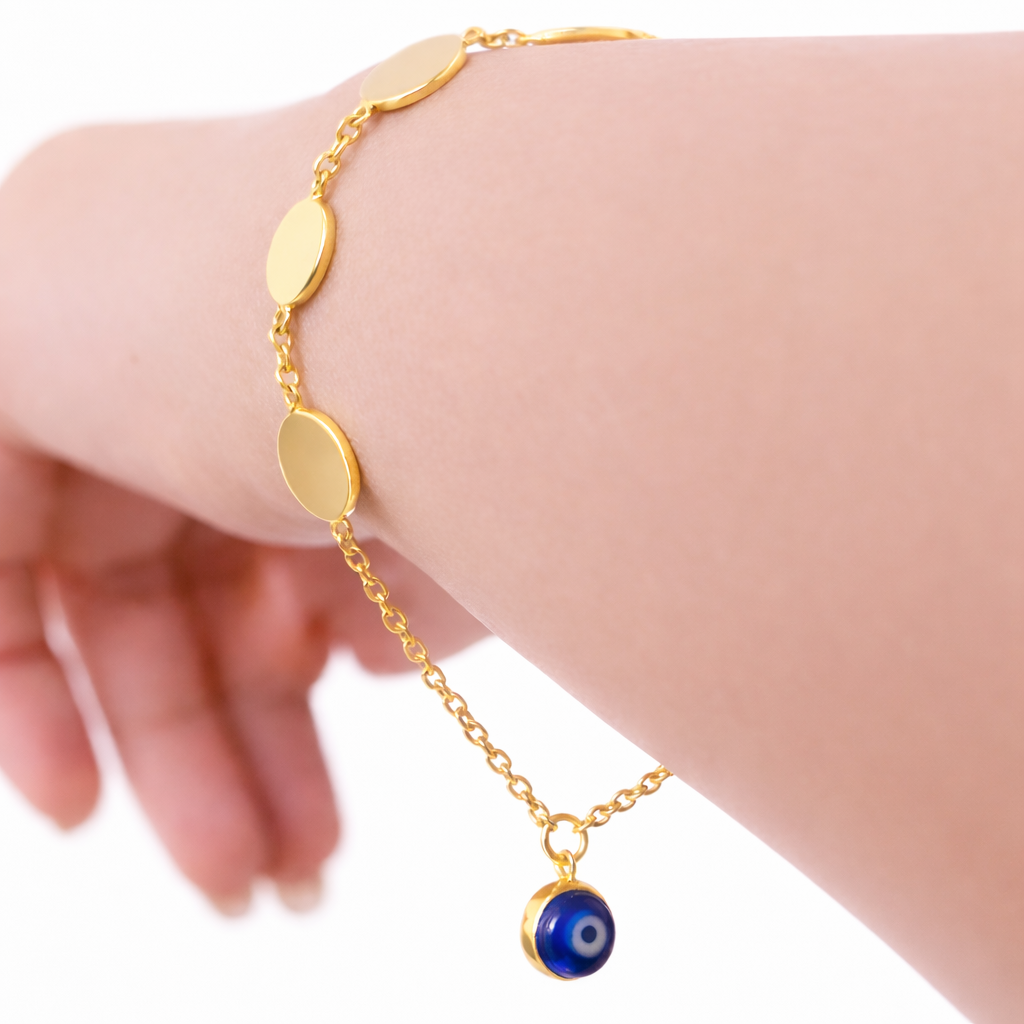 Evil Eye Disc Bracelet