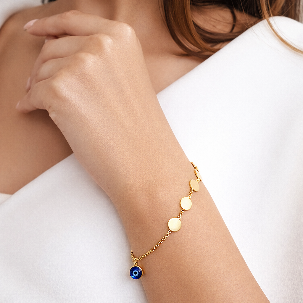 Evil Eye Disc Bracelet