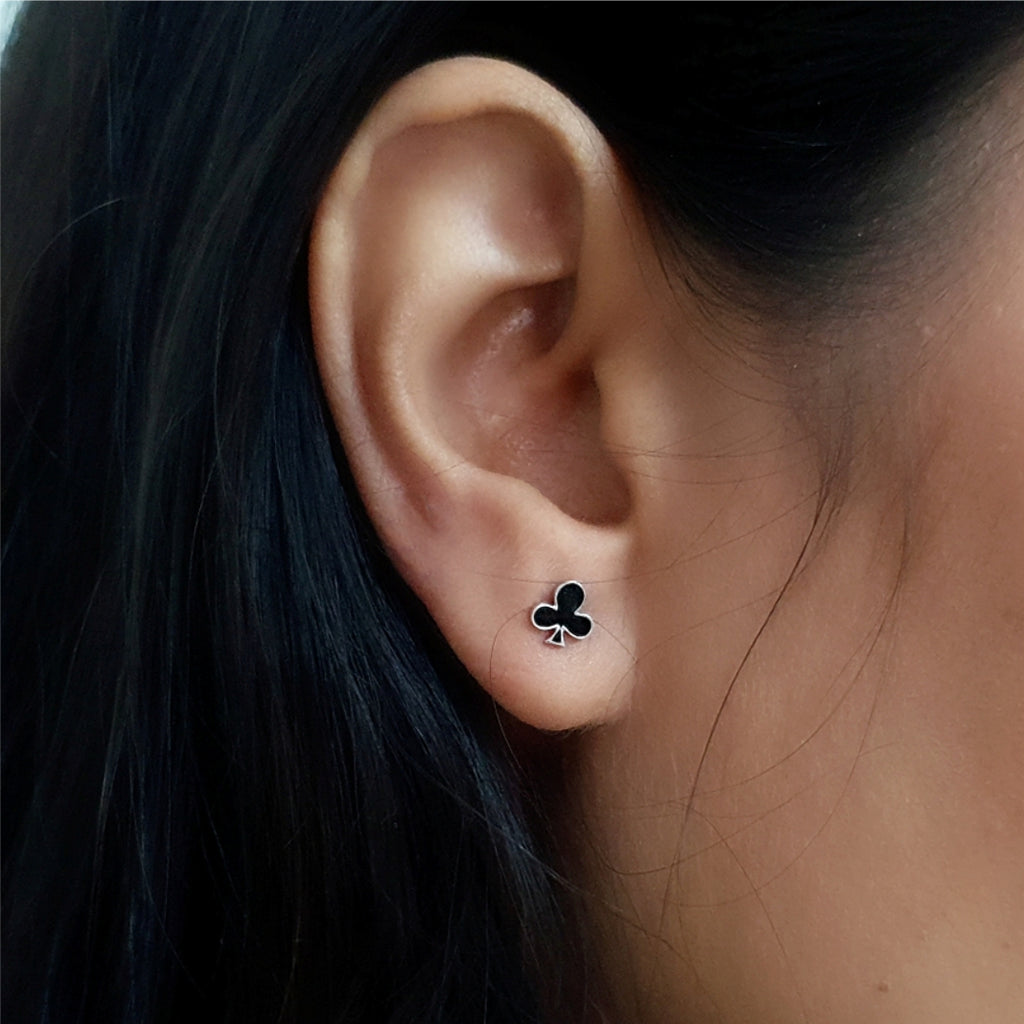 Club Playing Card Stud Earrings