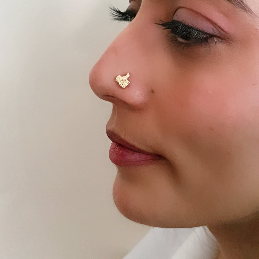 Thumbs Up Hand Gesture Nose Pin