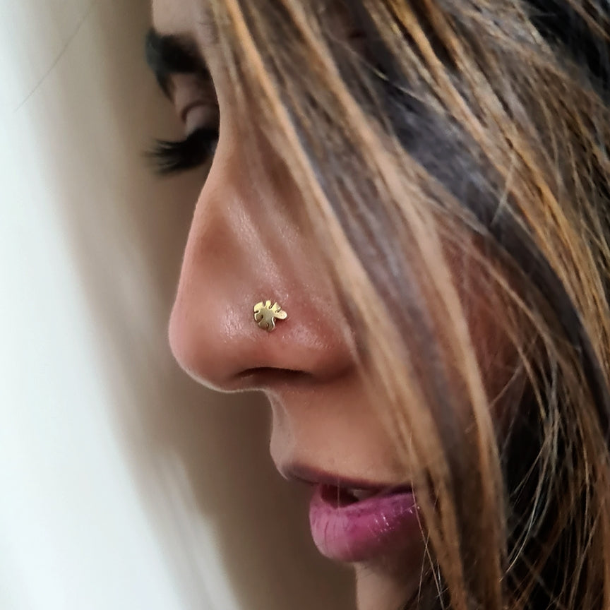 Monstera Leaf Nose Pin