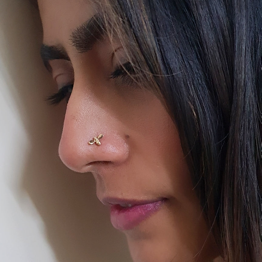 Bee 925 Silver Nose Pin - Un-Bee-Lievably Cute Honey Bee Nosepin