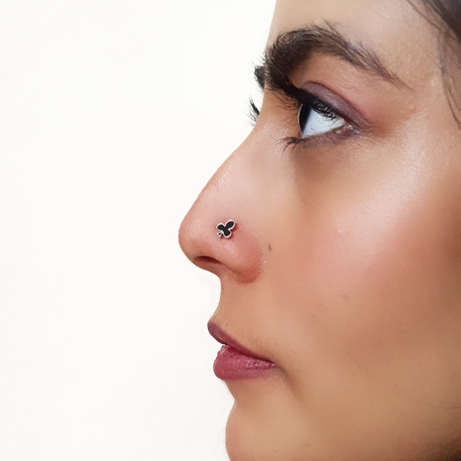 Club Playing Card Nose Pin