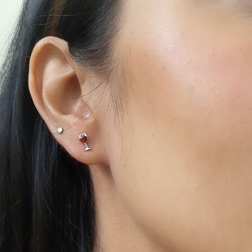 Wine Stud Earrings