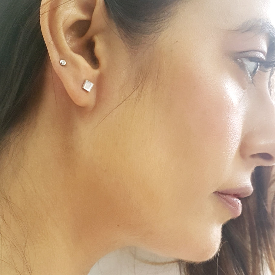 Geometric Rhombus Stud Earrings