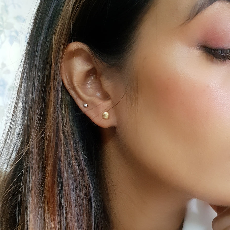Minimalist Round Stud Earrings