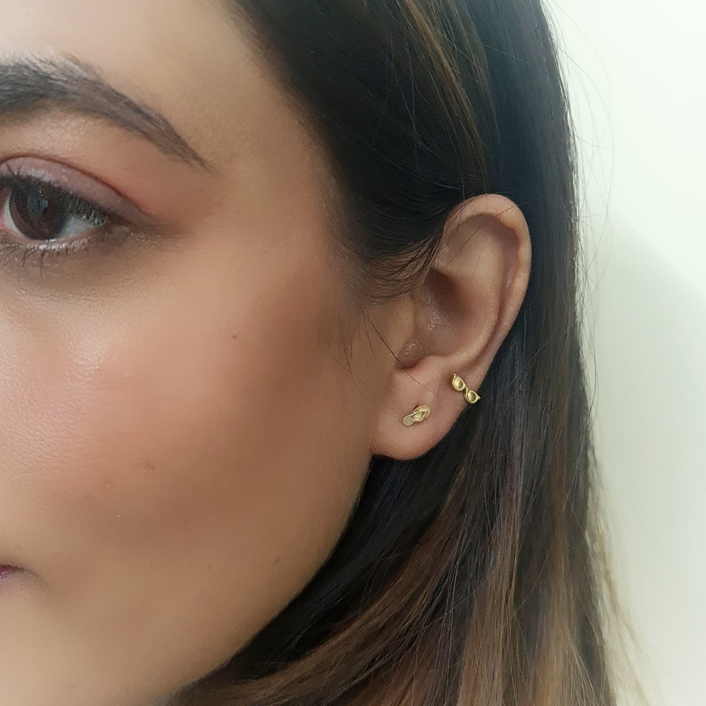 925 Silver 3D Flip Flop Stud Earrings