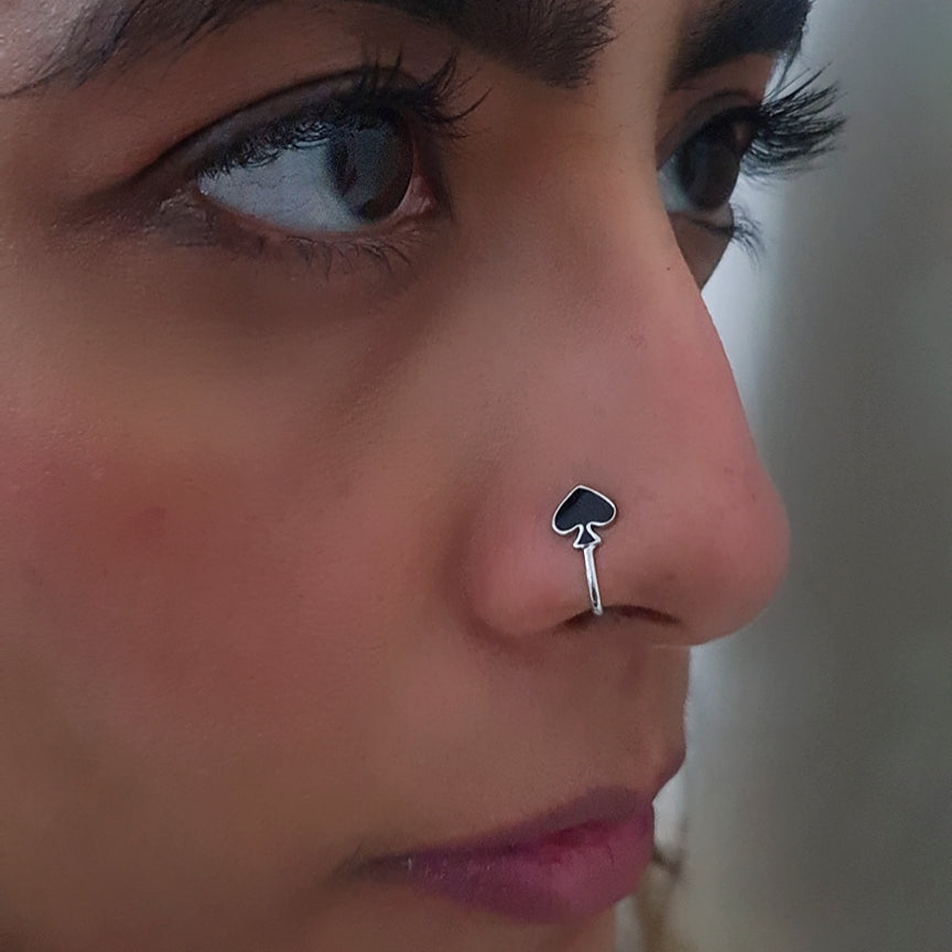 Spade Playing Card Nose Pin