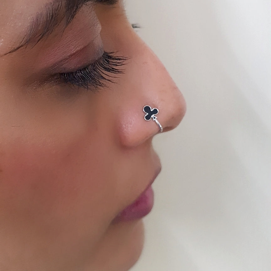 Club Playing Card Nose Pin